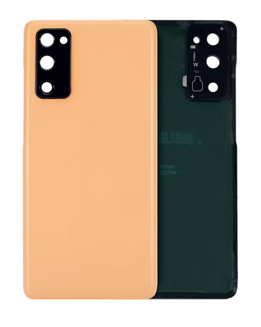 Back Cover Glass With Camera Lens For Samsung Galaxy S20 FE (Service Pack) (Cloud Orange)