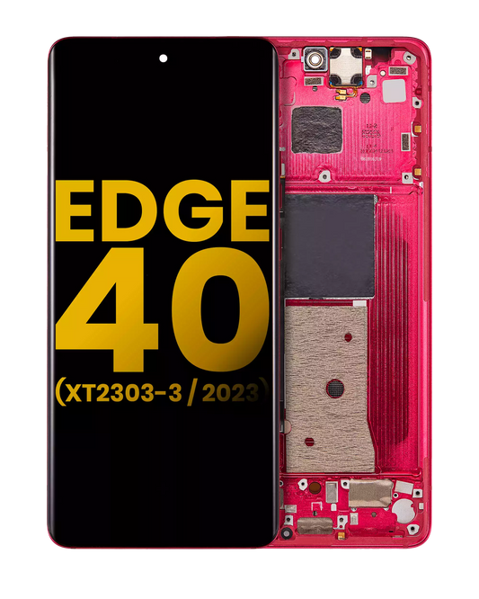 OLED Assembly With Frame For Motorola Moto Edge 40 (XT2303-3 / 2023) (Refurbished) (Viva Magenta) | SKU 107082130905 | image 1