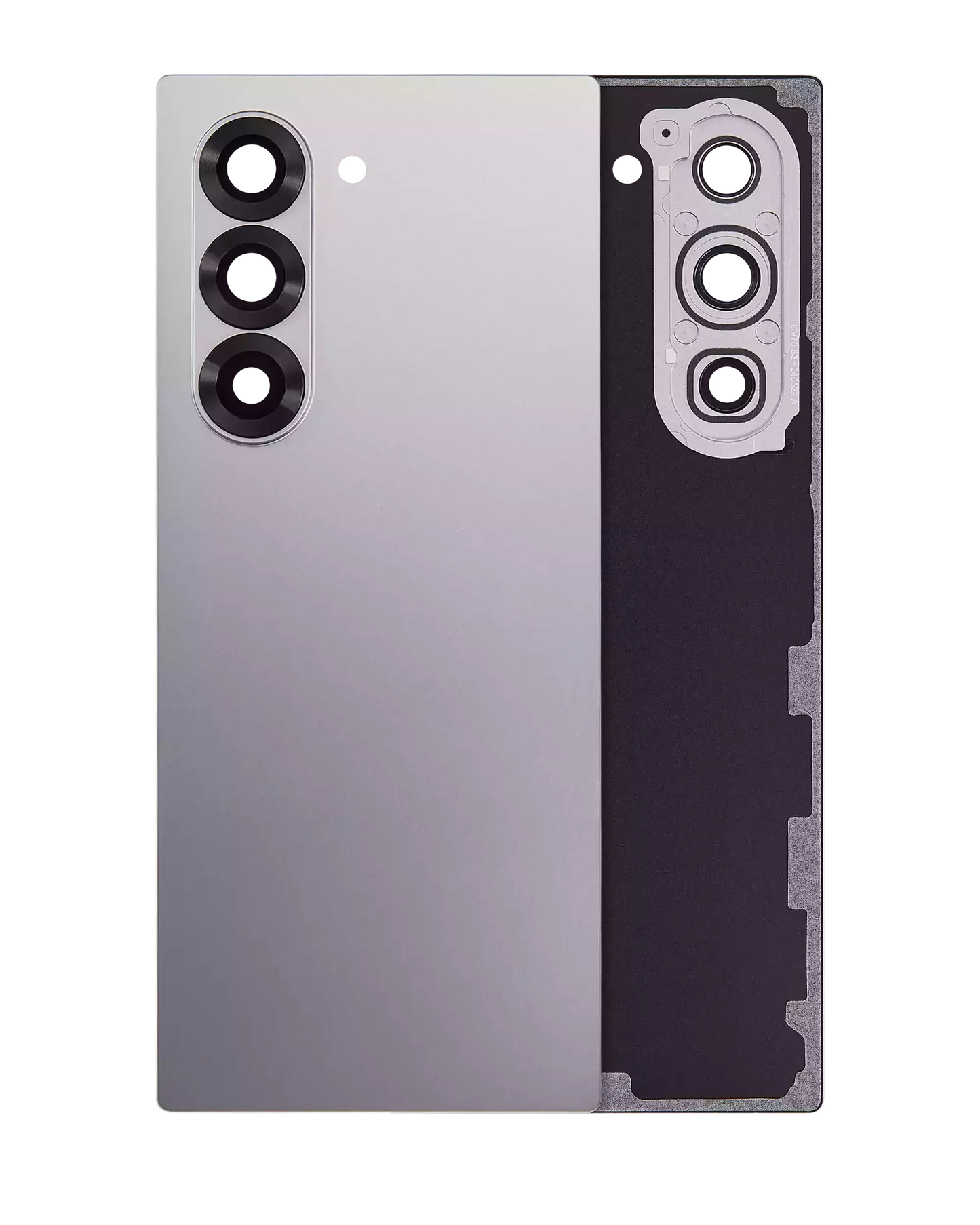 High resolution image of Back Cover Glass With Camera Lens For Samsung Galaxy Z Fold 6 5G (Aftermarket Plus) (Silver Shadow)