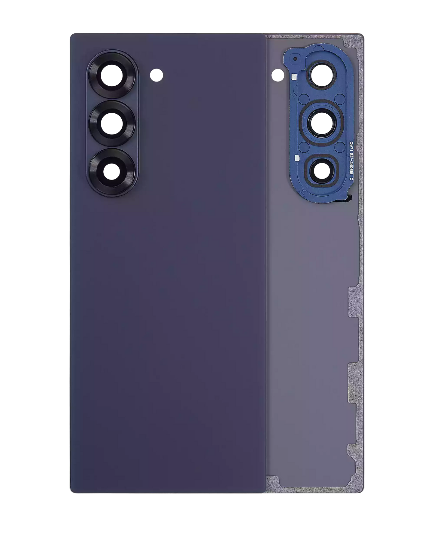 Detailed look at Back Cover Glass With Camera Lens For Samsung Galaxy Z Fold 6 5G (Aftermarket Plus) (Navy) for repair