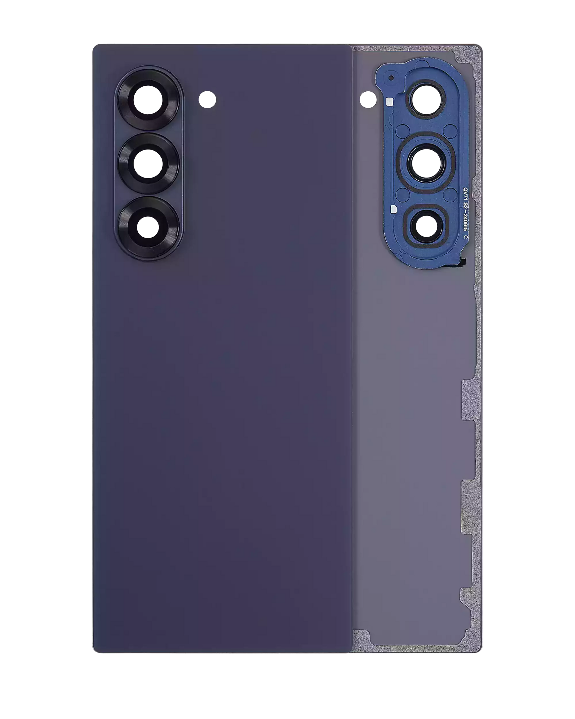 Detailed look at Back Cover Glass With Camera Lens For Samsung Galaxy Z Fold 6 5G (Aftermarket Plus) (Navy) for repair
