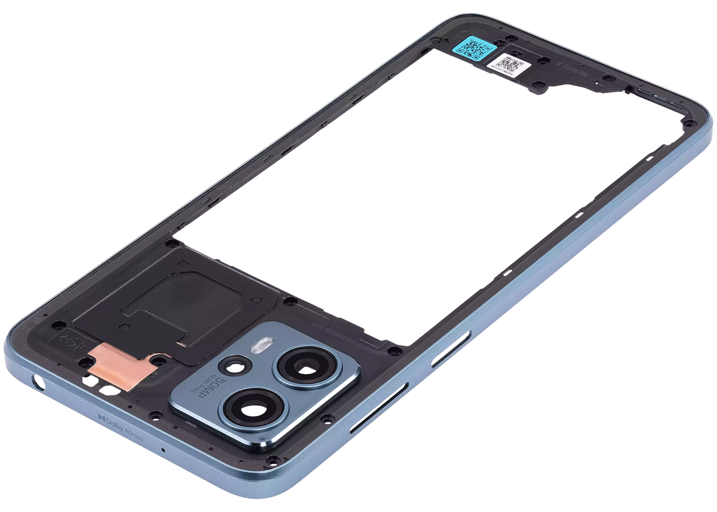 Mid-Frame Housing With Camera Lens For Motorola Moto G23 (XT2333 / 2023) (Genuine OEM) (Steel Blue) replacement part SKU 107182136388 image 4