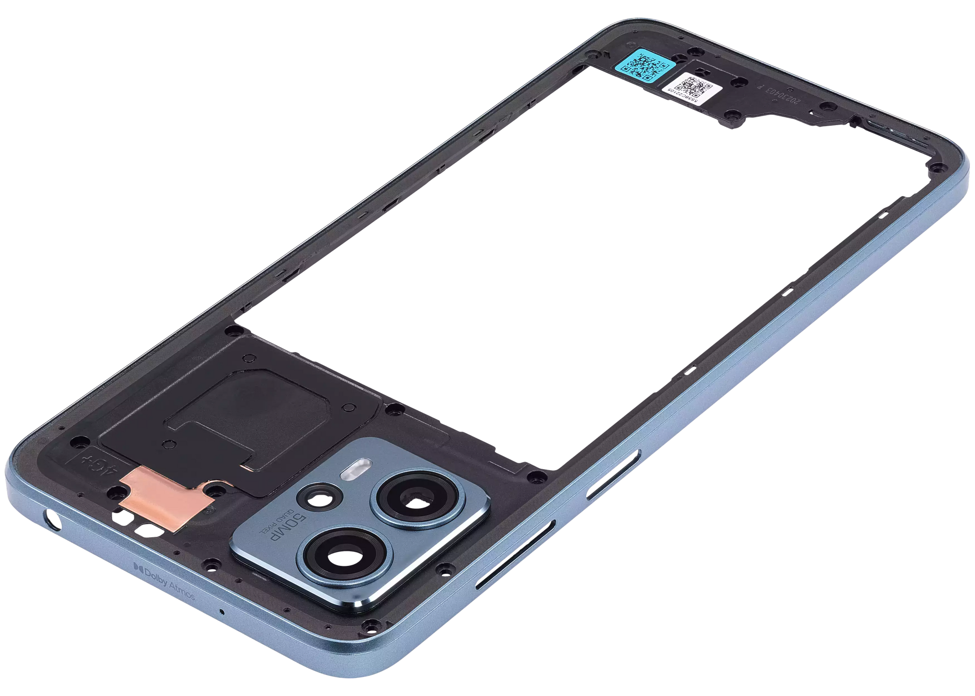 Mid-Frame Housing With Camera Lens For Motorola Moto G23 (XT2333 / 2023) (Genuine OEM) (Steel Blue) replacement part SKU 107182136388 image 4