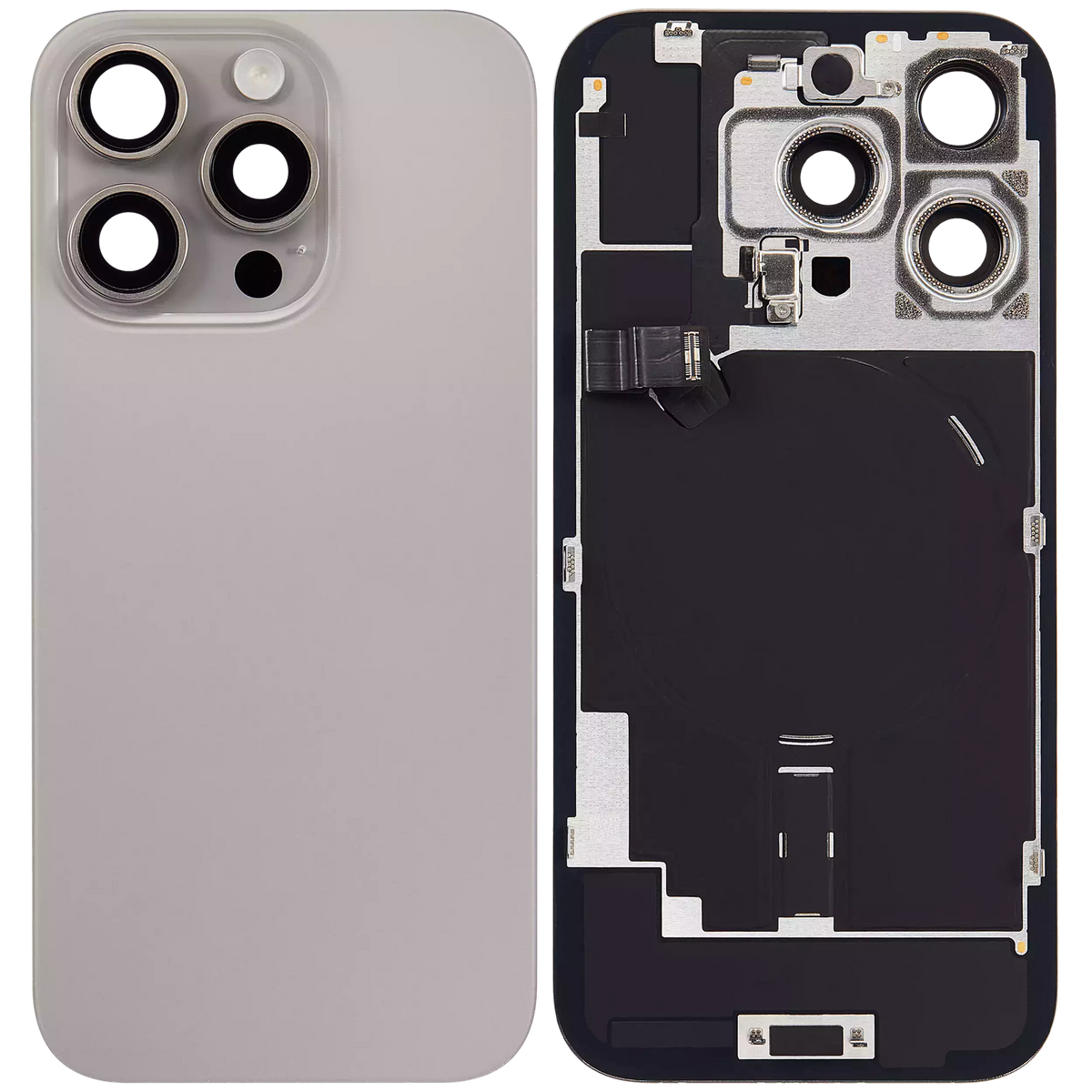 Back Glass w/ MagSafe Magnet & NFC & Flashlight Flex For iPhone 16 Pro (Used OEM Pull: Grade A) (Natural Titanium) — product photo 6