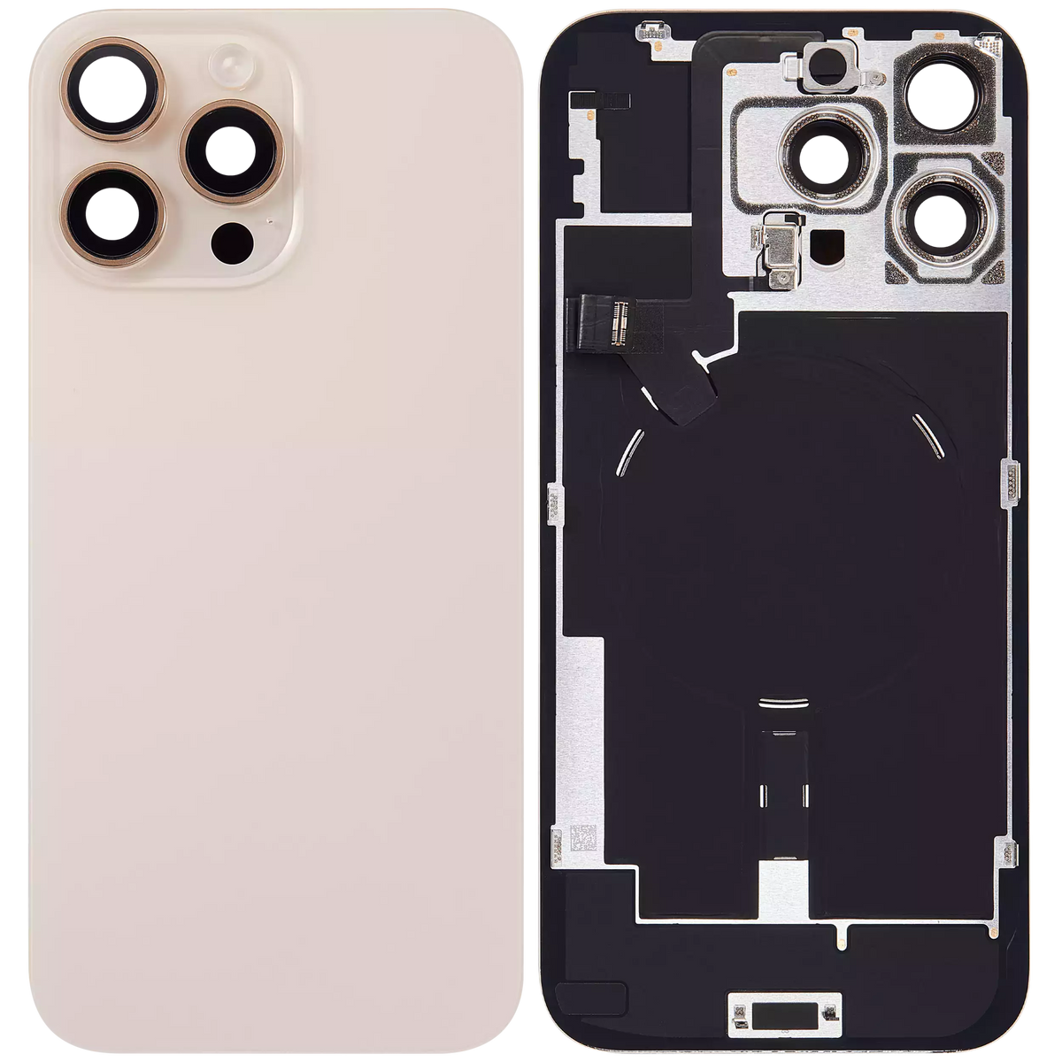 Back Glass w/ MagSafe Magnet & NFC & Flashlight Flex For iPhone 16 Pro Max (Used OEM Pull: Grade A) (Desert Titanium) — product photo 6