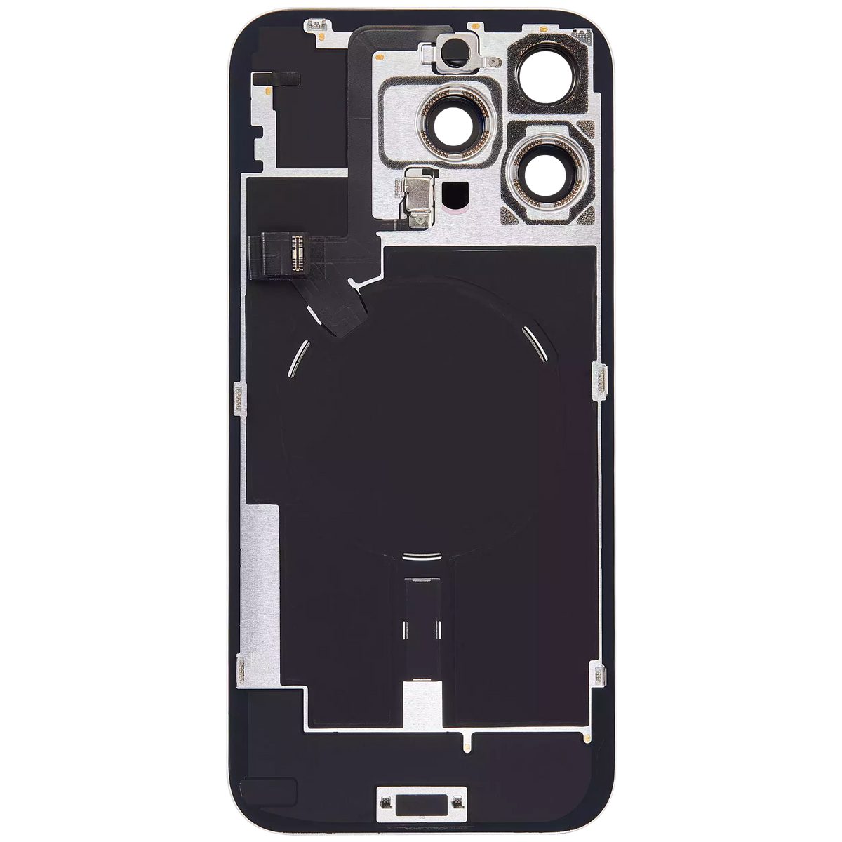 Back Glass w/ MagSafe Magnet & NFC & Flashlight Flex For iPhone 16 Pro Max (Used OEM Pull: Grade A) (White Titanium) — product photo 3