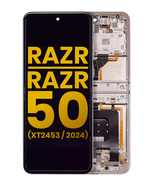 Main OLED Assembly With Frame For Motorola Razr 2024 / Razr 50 (XT2453 / 2024) - Motorola replacement part image 1