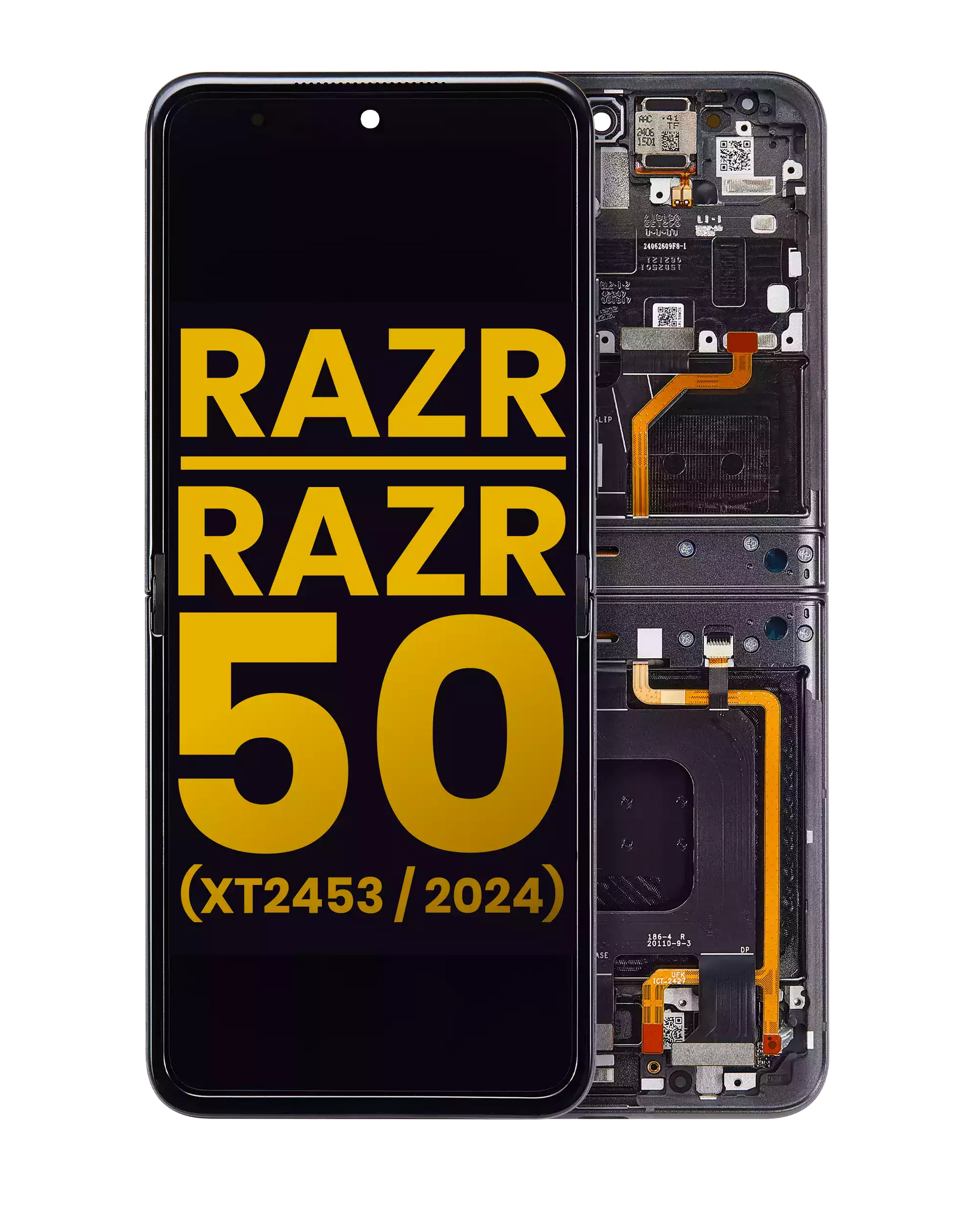 Main OLED Assembly With Frame For Motorola Razr 2024 / Razr 50 (XT2453 / 2024) - Motorola replacement part image 1