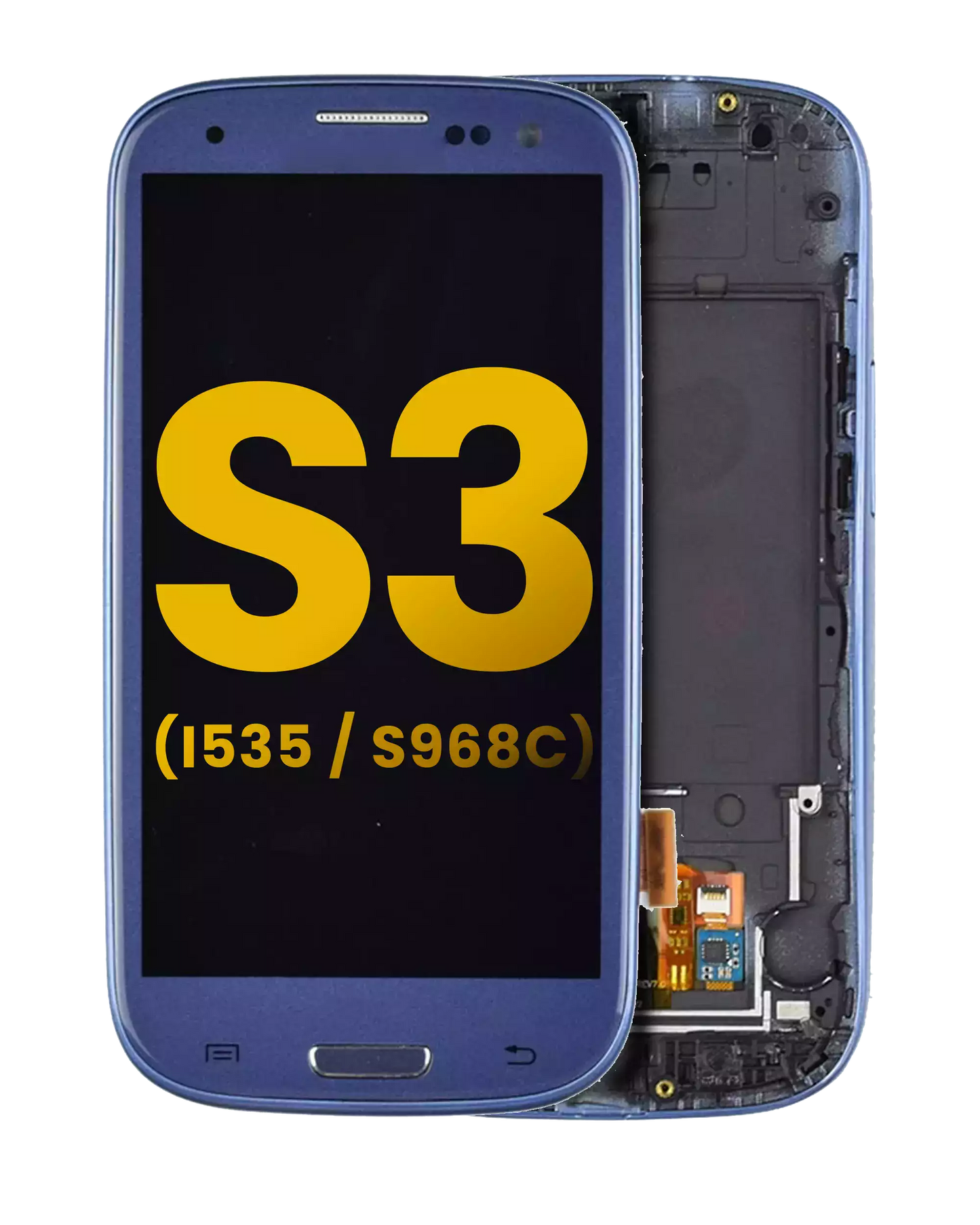 LCD Assembly With Frame For Samsung Galaxy S3 (i535 / S968C) (Verizon / Straight Talk) (Refurbished) (Blue)
