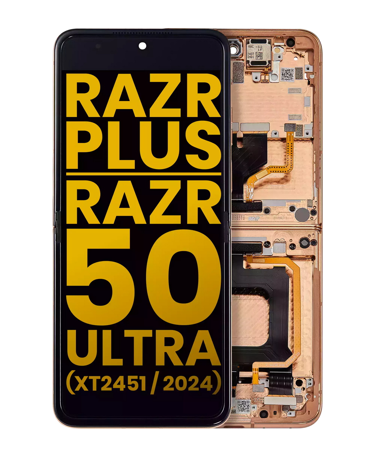 Inner OLED Assembly With Frame For Motorola Razr Plus 2024 / Razr 50 Ultra (XT2451 - Motorola replacement part image 1