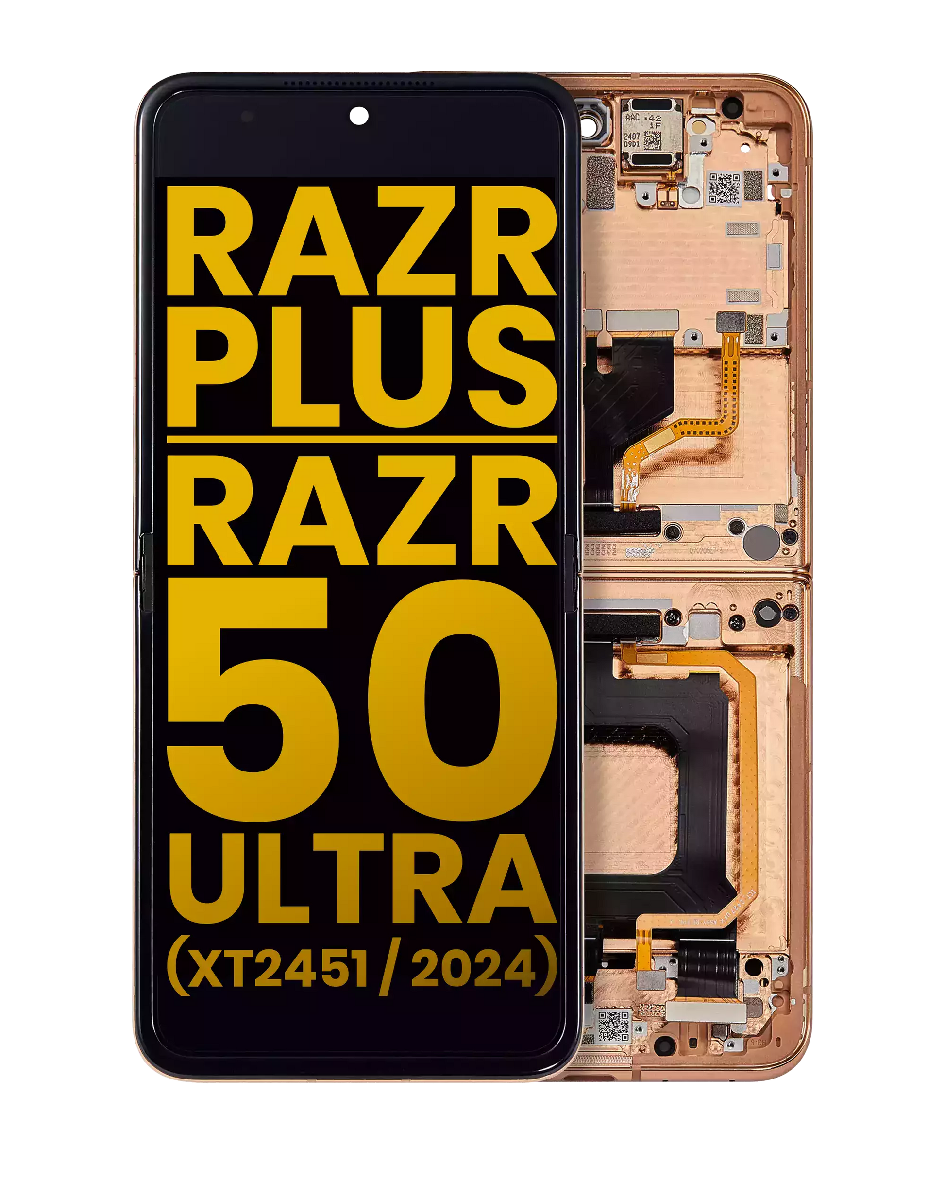 Inner OLED Assembly With Frame For Motorola Razr Plus 2024 / Razr 50 Ultra (XT2451 - Motorola replacement part image 1