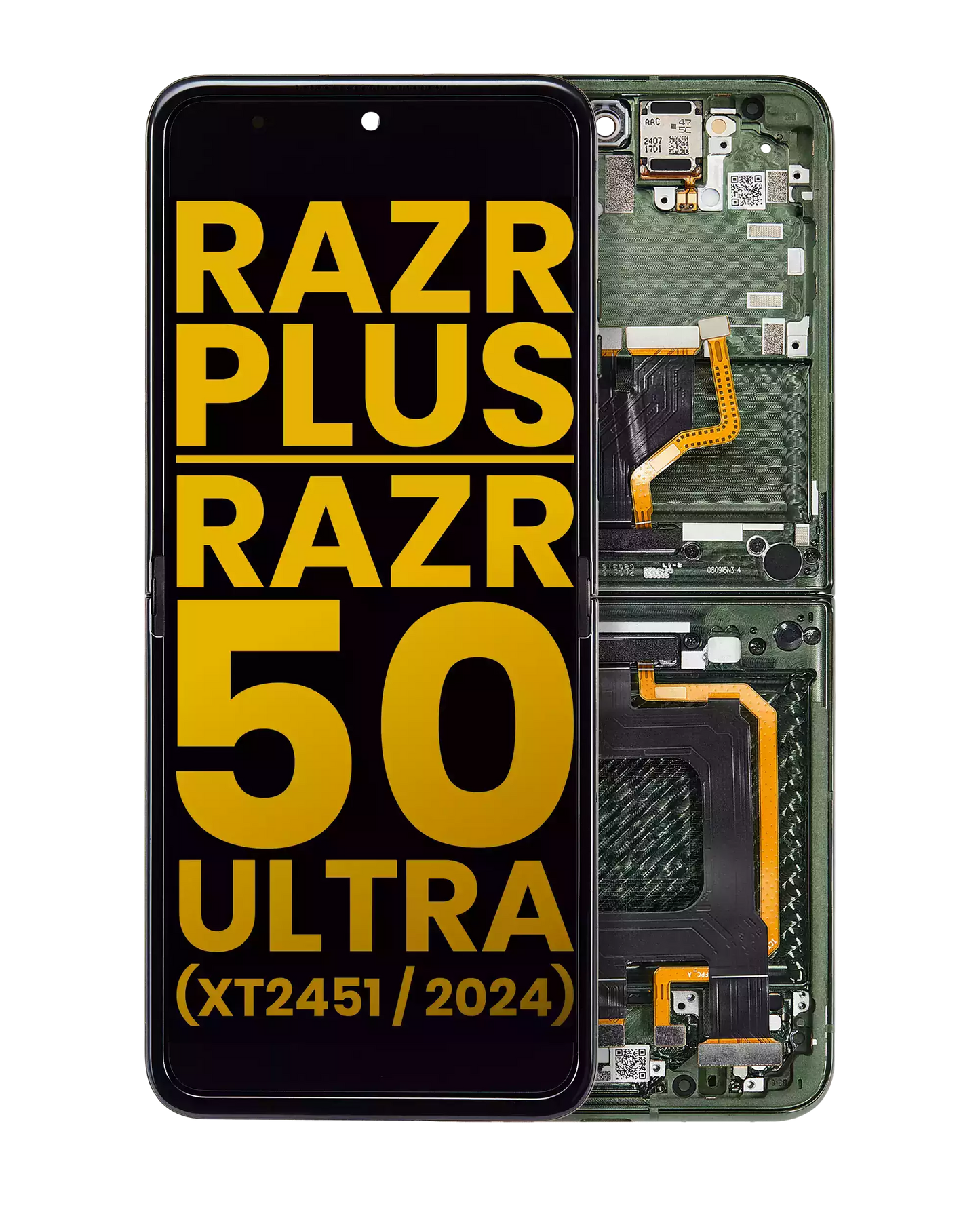 Inner OLED Assembly With Frame For Motorola Razr Plus 2024 / Razr 50 Ultra (XT2451 - Motorola replacement part image 1