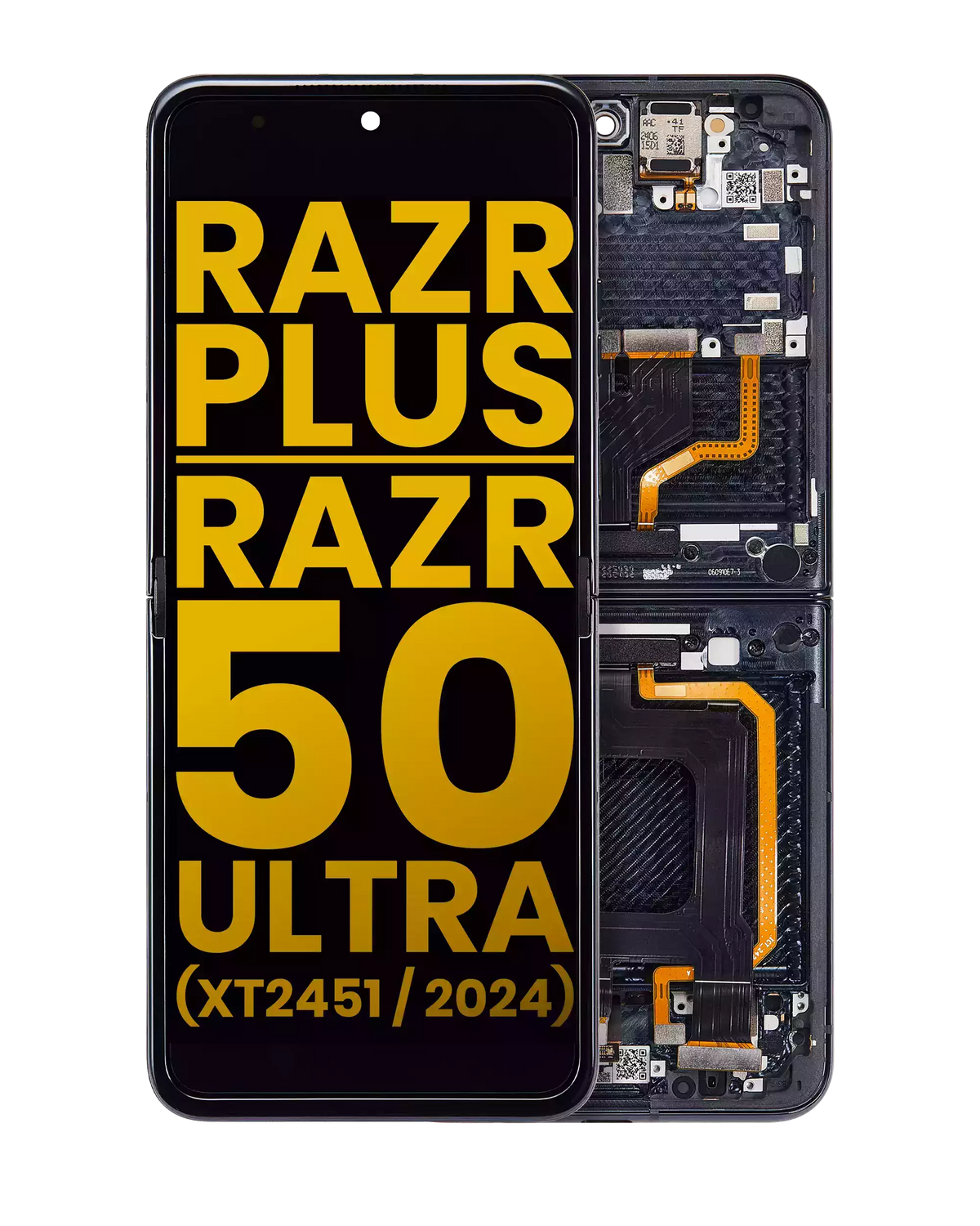 Inner OLED Assembly With Frame For Motorola Razr Plus 2024 / Razr 50 Ultra (XT2451 - Motorola replacement part image 1