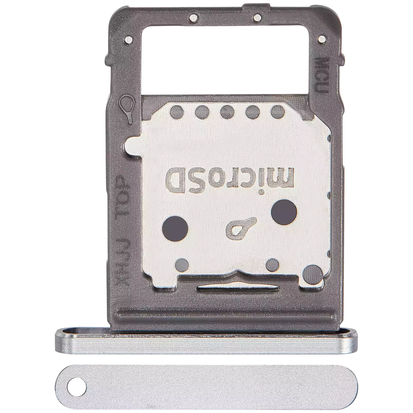 Micro SD Sim Card Tray Compatible For Samsung Galaxy Tab S8 (X700 / X706 / 2022) / Tab S8 Plus 5G (X800 / X806 / 2022) / Tab S8 Ultra (X900 / X906 / 2022) (Silver) - product image 1