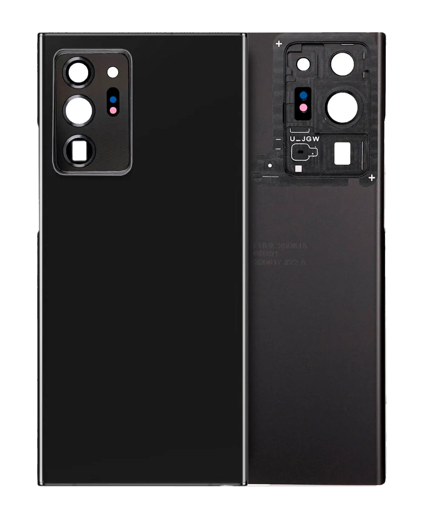 Back Cover Glass With Camera Lens For Samsung Galaxy Note 20 Ultra (No Logo) (Aftermarket Plus) (Mystic Black)