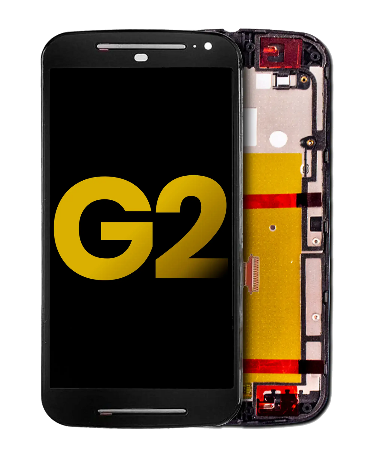 LCD Assembly With Frame For Motorola Moto G2 (XT1068 / 2014) (Refurbished) (Black) | compatible mobile phone replacement part | SKU 107082033903 | product image 1