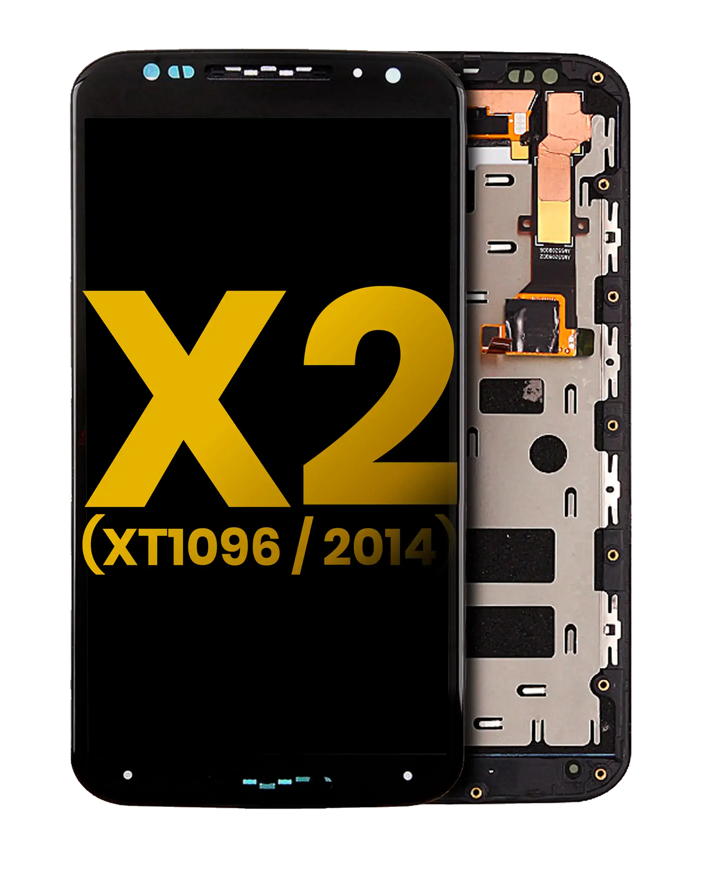 LCD Assembly With Frame For Motorola Moto X2 (XT1096 / 2014) (Refurbished) (Black) - Motorola phone replacement part, primary product view, SKU 107082032903