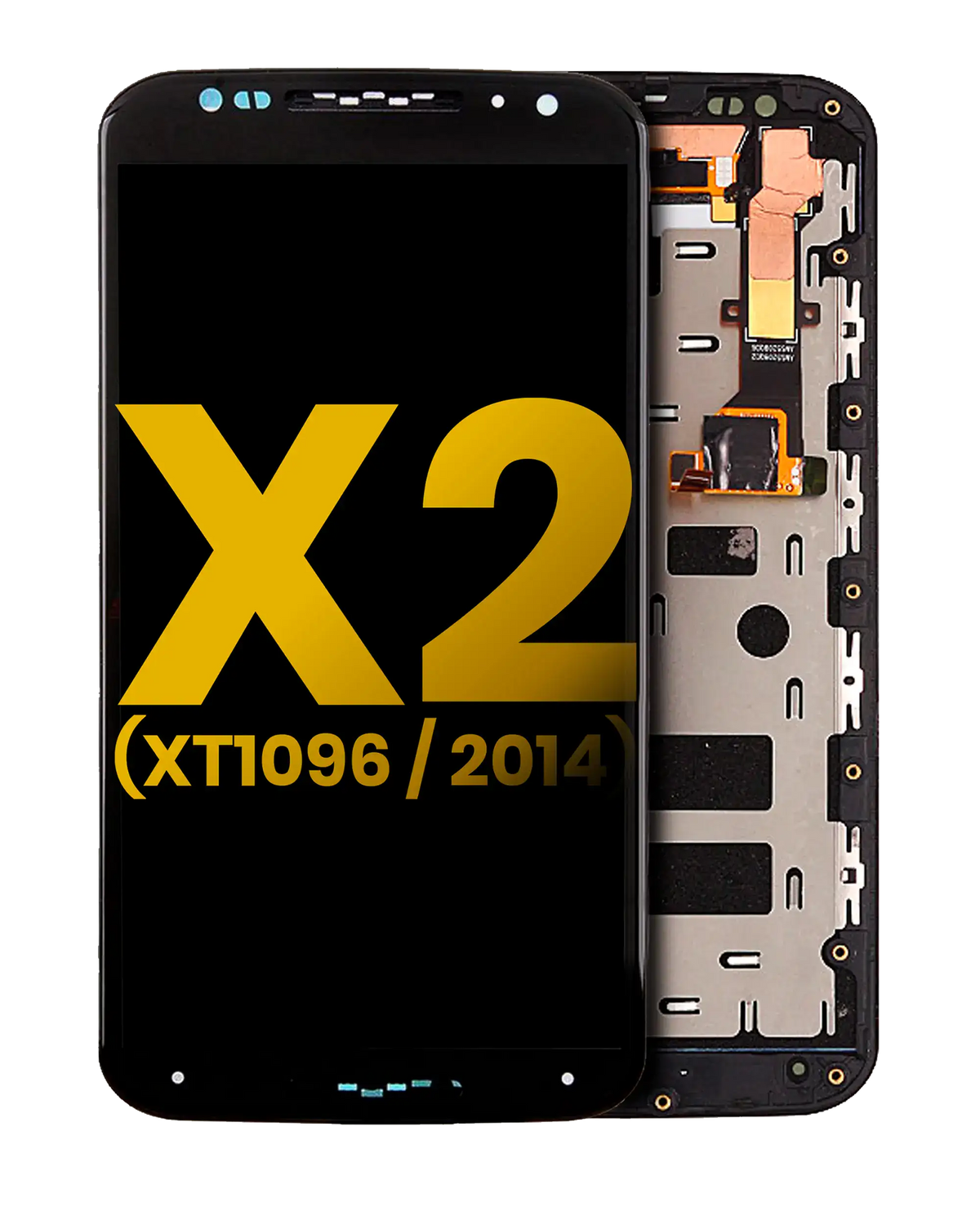LCD Assembly With Frame For Motorola Moto X2 (XT1096 / 2014) (Refurbished) (Black) - Motorola phone replacement part, primary product view, SKU 107082032903