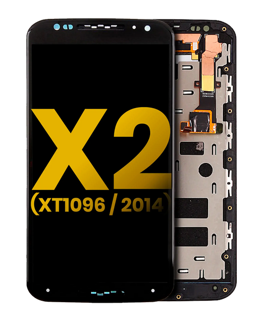 LCD Assembly With Frame For Motorola Moto X2 (XT1096 / 2014) (Refurbished) (Black) - Motorola phone replacement part, primary product view, SKU 107082032903
