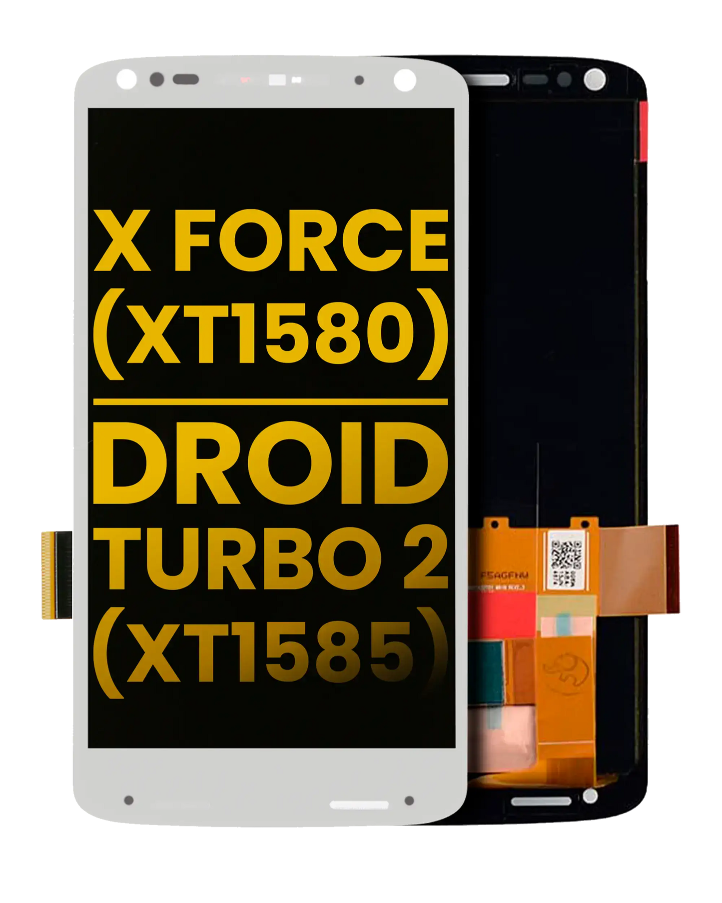 LCD Assembly Without Frame for Motorola Droid Turbo 2 (XT1585 / 2015) Refurbished White - replacement component front view, SKU 107082030503, image 1
