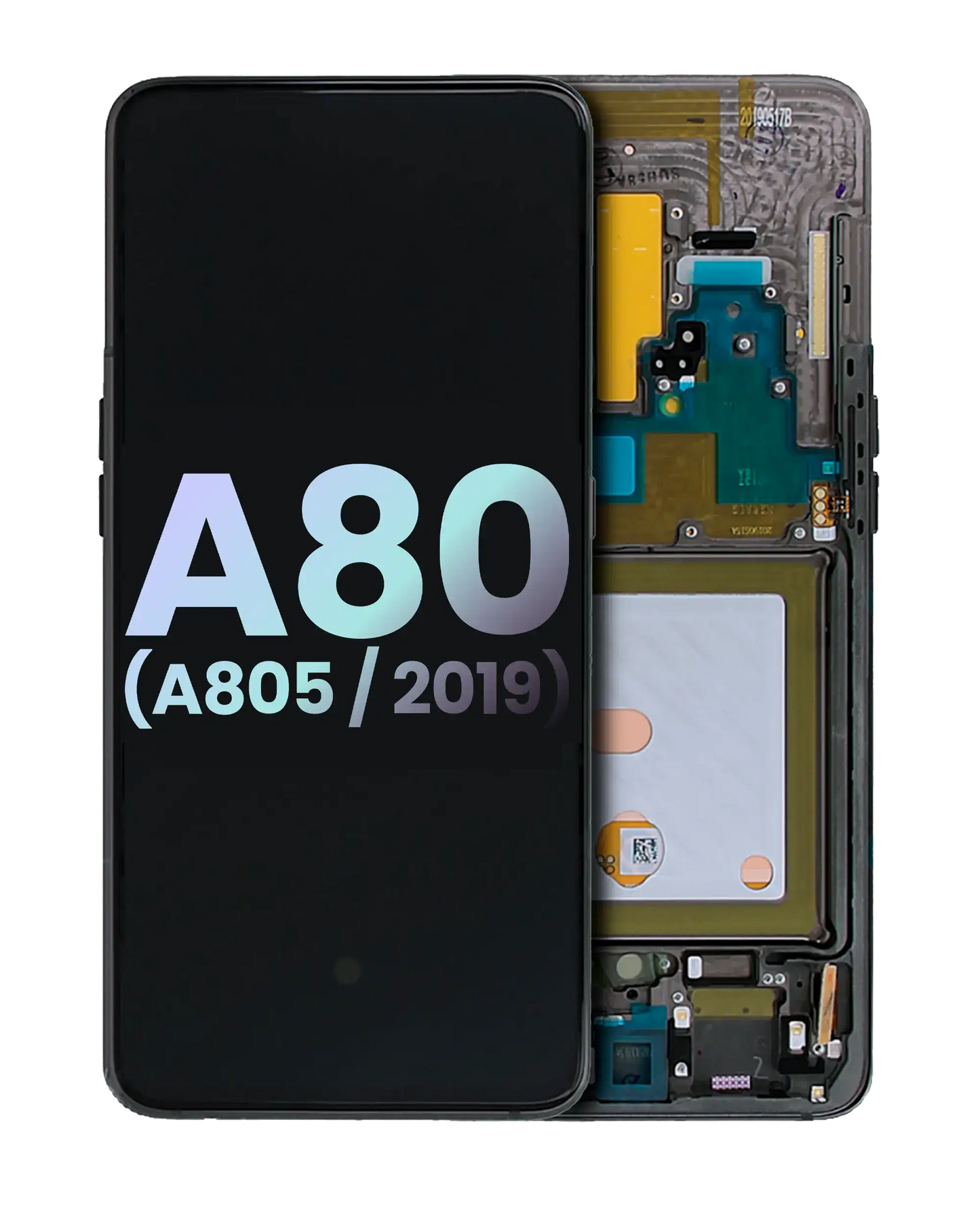 OLED Assembly With Frame For Samsung Galaxy A80 (A805 / 2019) (Service Pack) (Phantom Black)