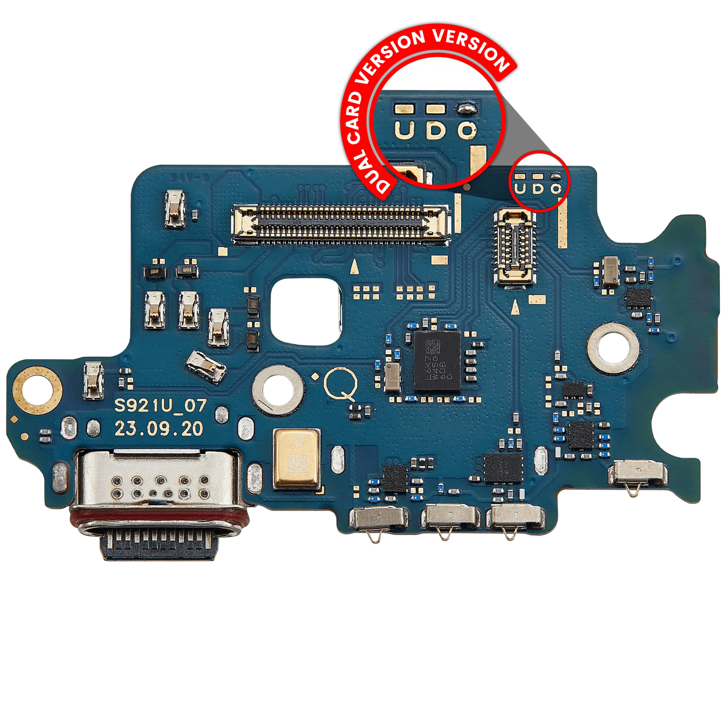 Charging Port Board With Sim Card Reader For Samsung Galaxy S24 5G (S9210) (Dual Card Version) (Premium)