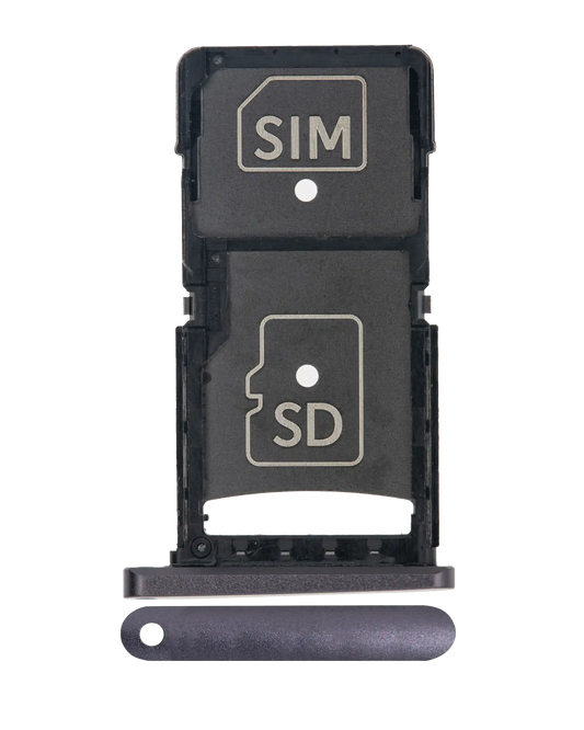SIM Card Tray for Motorola Droid Turbo 2 (XT1585 / 2015) Black - replacement component front view, SKU 107082030534, image 1