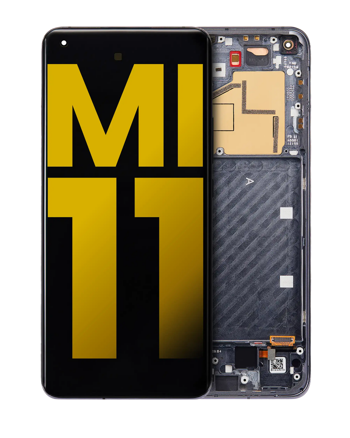 OLED Assembly With Frame For Xiaomi Mi 11 (Refurbished) (Black) - replacement part product image SKU 107082119002 - image 1