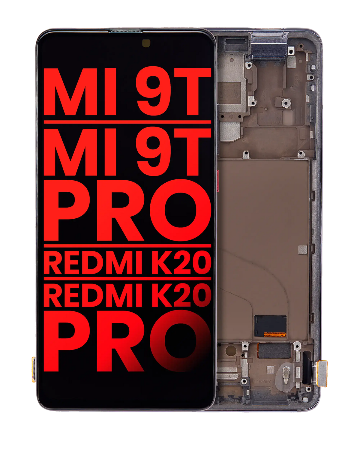 OLED Assembly With Frame For Xiaomi Mi 9T / 9T Pro / K20 / K20 Pro (Aftermarket Plus) (Carbon Black) - replacement part product image SKU 107082114504 - image 1