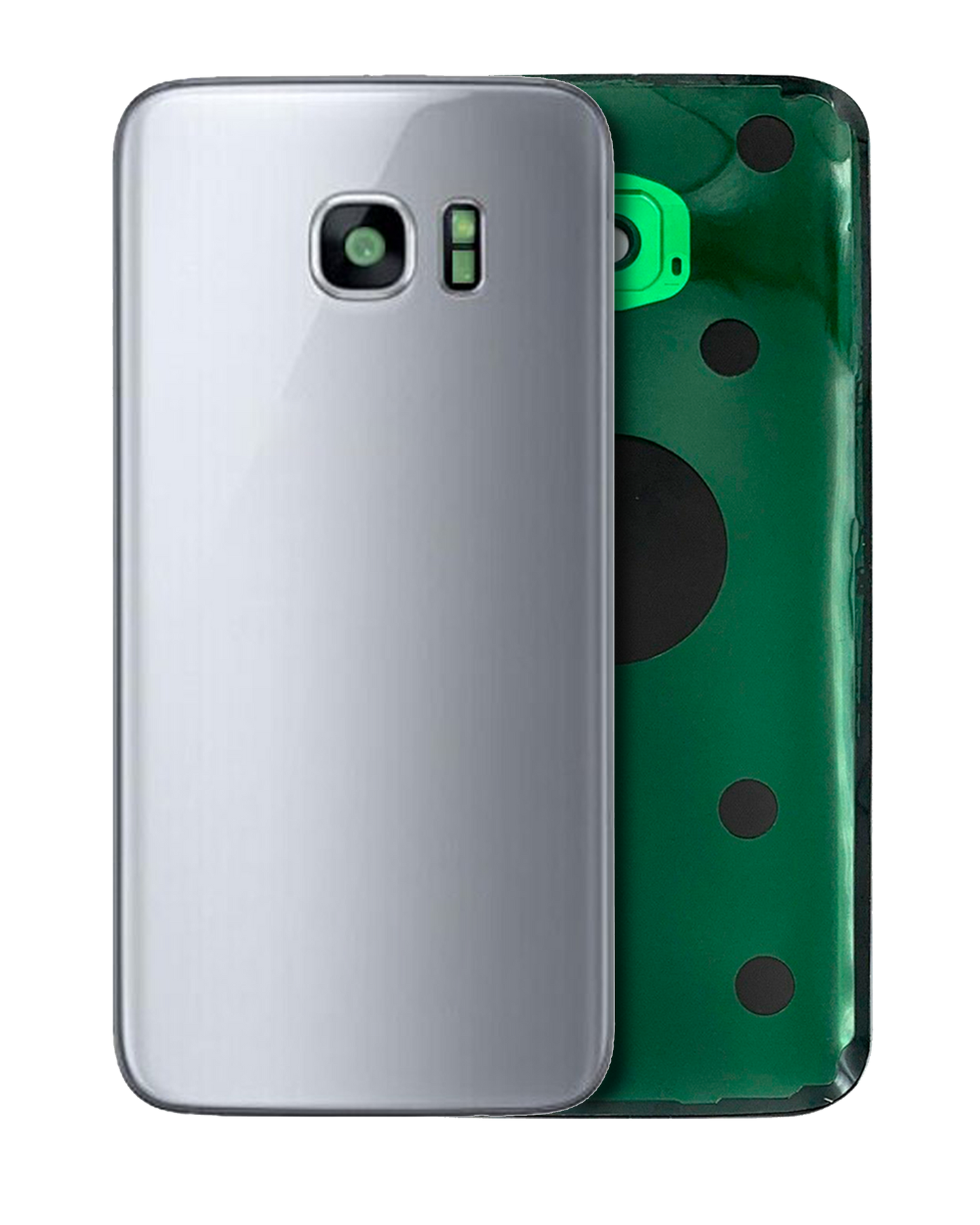 Back Cover Glass With Camera Lens For Samsung Galaxy S7 (No Logo) (Aftermarket Plus) (Silver)