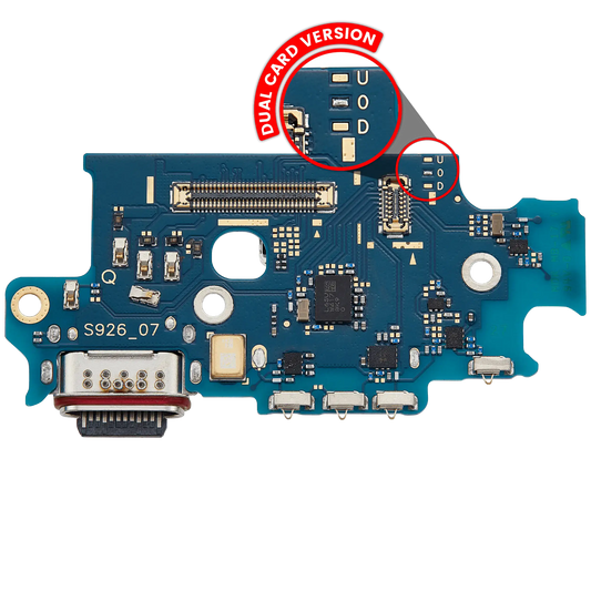 Charging Port Board With Sim Card Reader For Samsung Galaxy S24 Plus 5G (S9260) (Dual Card Version) (Premium)