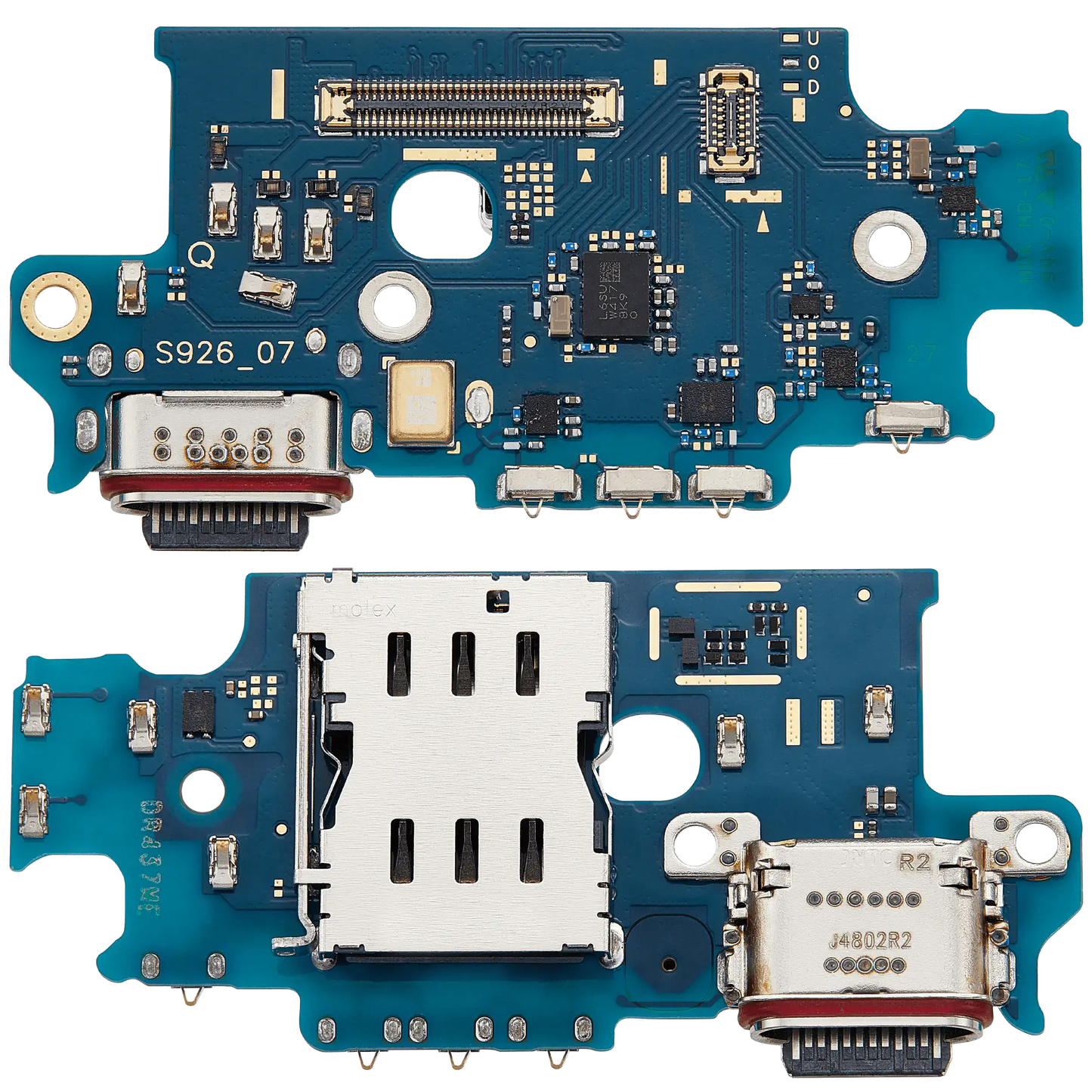 Charging Port Board With Sim Card Reader For Samsung Galaxy S24 Plus 5G (S9260) (Dual Card Version) (Premium)