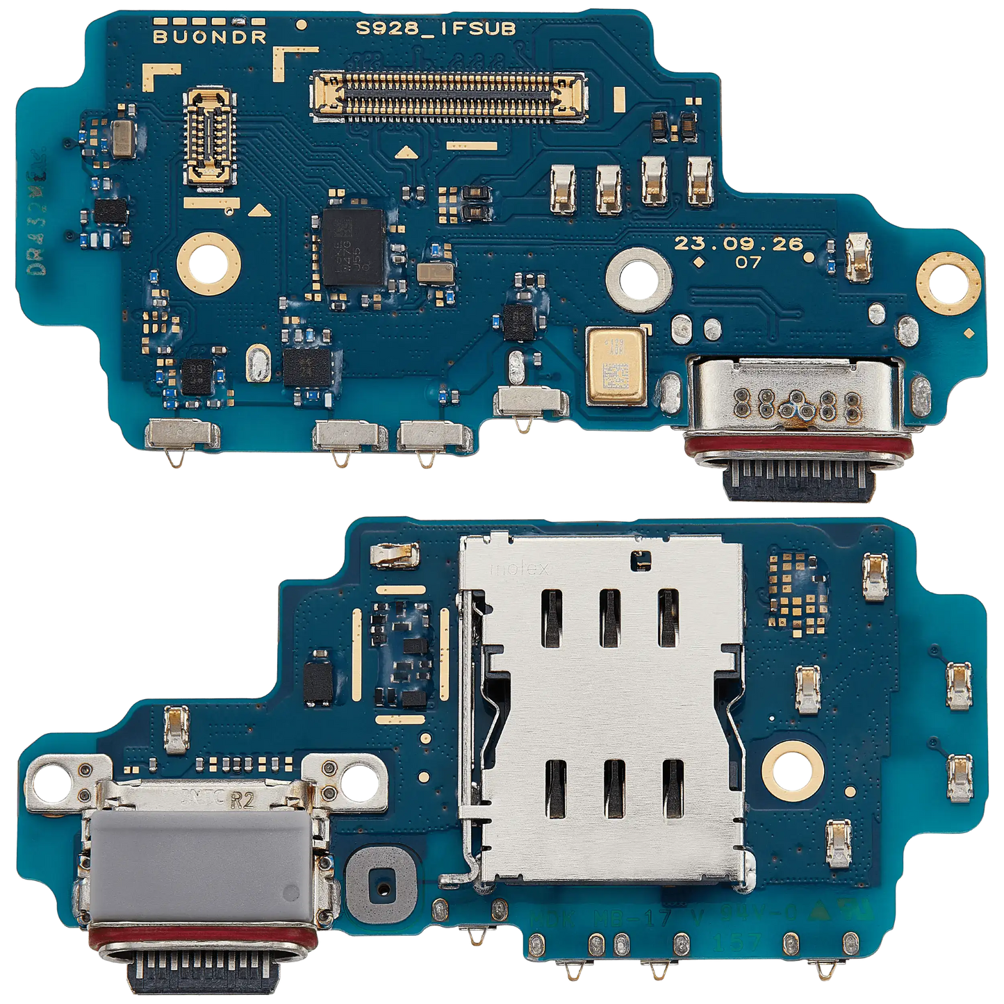 Charging Port Board With Sim Card Reader For Samsung Galaxy S24 Ultra 5G (S928D) (International Version) (Premium)