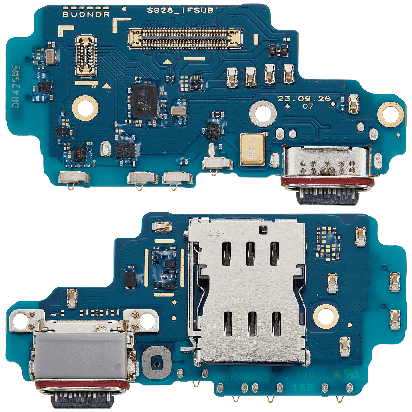 Charging Port Board With Sim Card Reader For Samsung Galaxy S24 Ultra 5G (S9280) (Dual Card Version) (Premium)