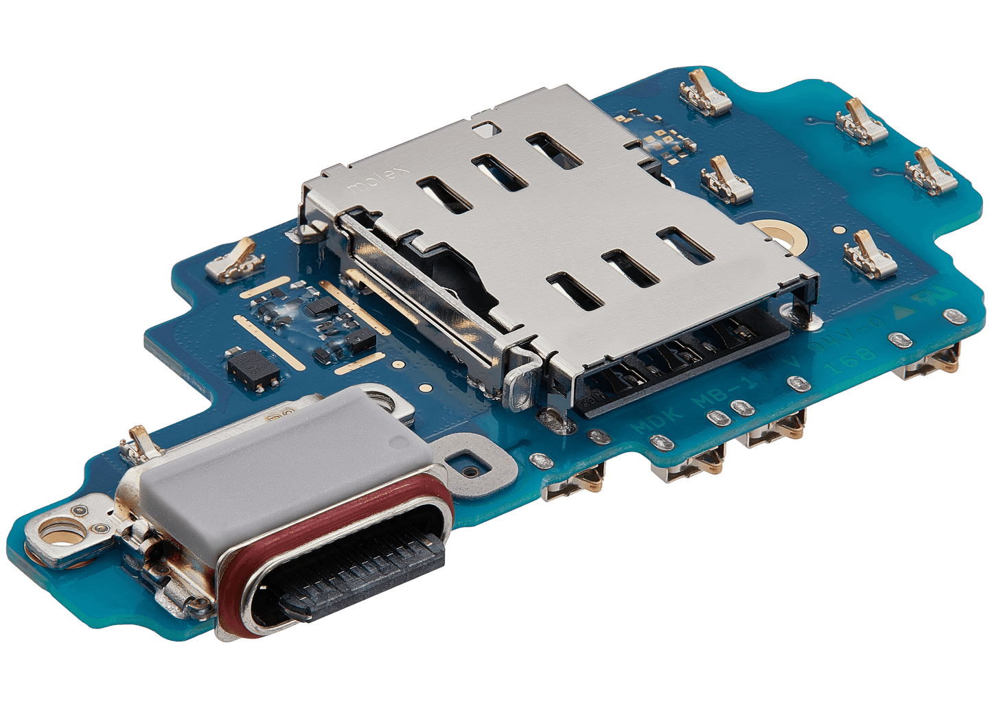 Charging Port Board With Sim Card Reader For Samsung Galaxy S24 Ultra 5G (S9280) (Dual Card Version) (Premium)