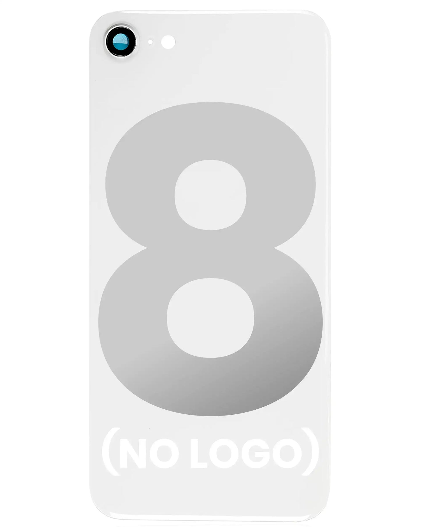 Back Cover Glass With Back Camera Lens For iPhone 8 (Aftermarket) (No Logo) (Silver)