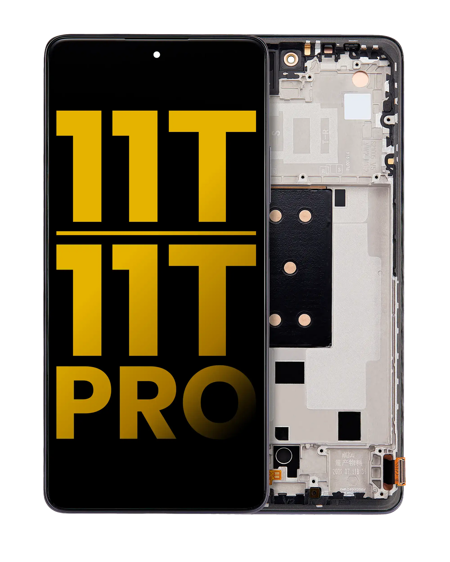 OLED Assembly With Frame For Xiaomi 11T / 11T Pro (Refurbished) (Meteorite Gray) – replacement part product view – OLED Display Replacement for phone repair