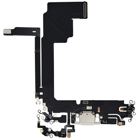 Charging Port Flex Cable For iPhone 15 Pro Max (Aftermarket Plus) (White Titanium)