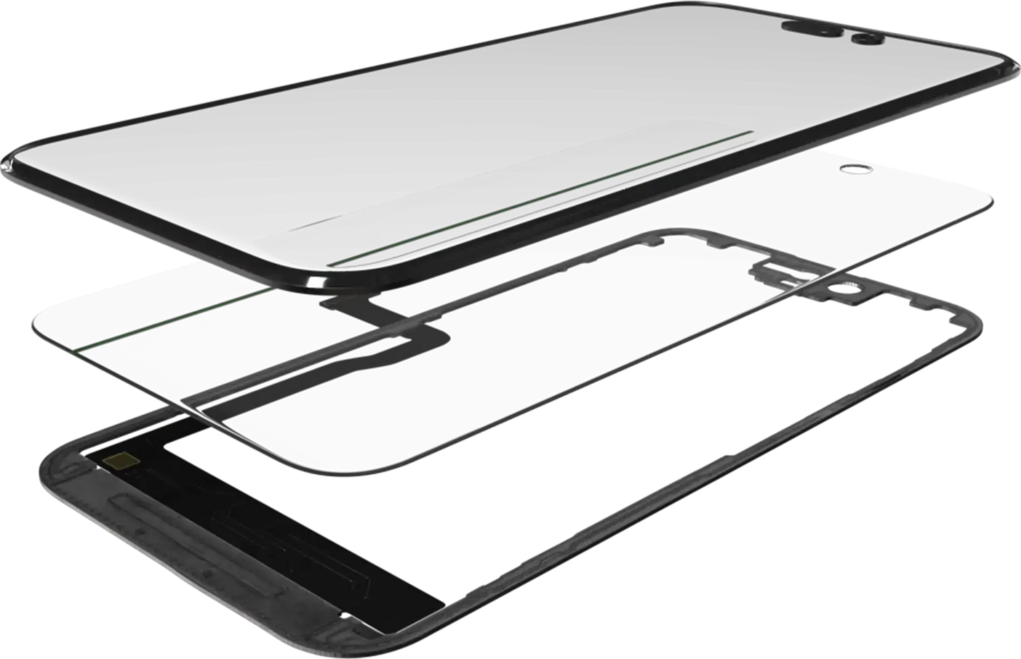 3 in 1 (Glass With OCA Pre-Installed + Frame) For iPhone 15 Pro (OCA Master)