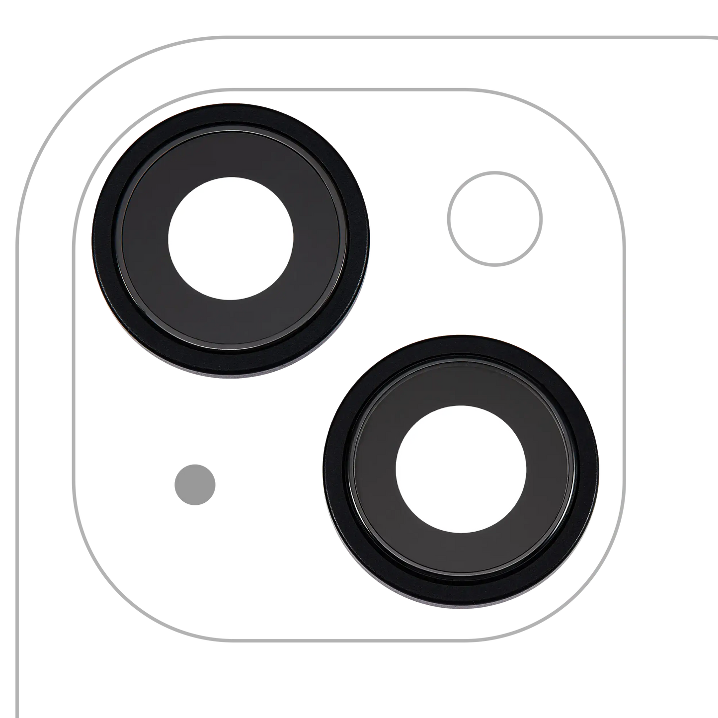 Back Camera Lens With Bracket & Bezel For iPhone 15 / 15 Plus (2 Piece Set) (Premium) (Black)