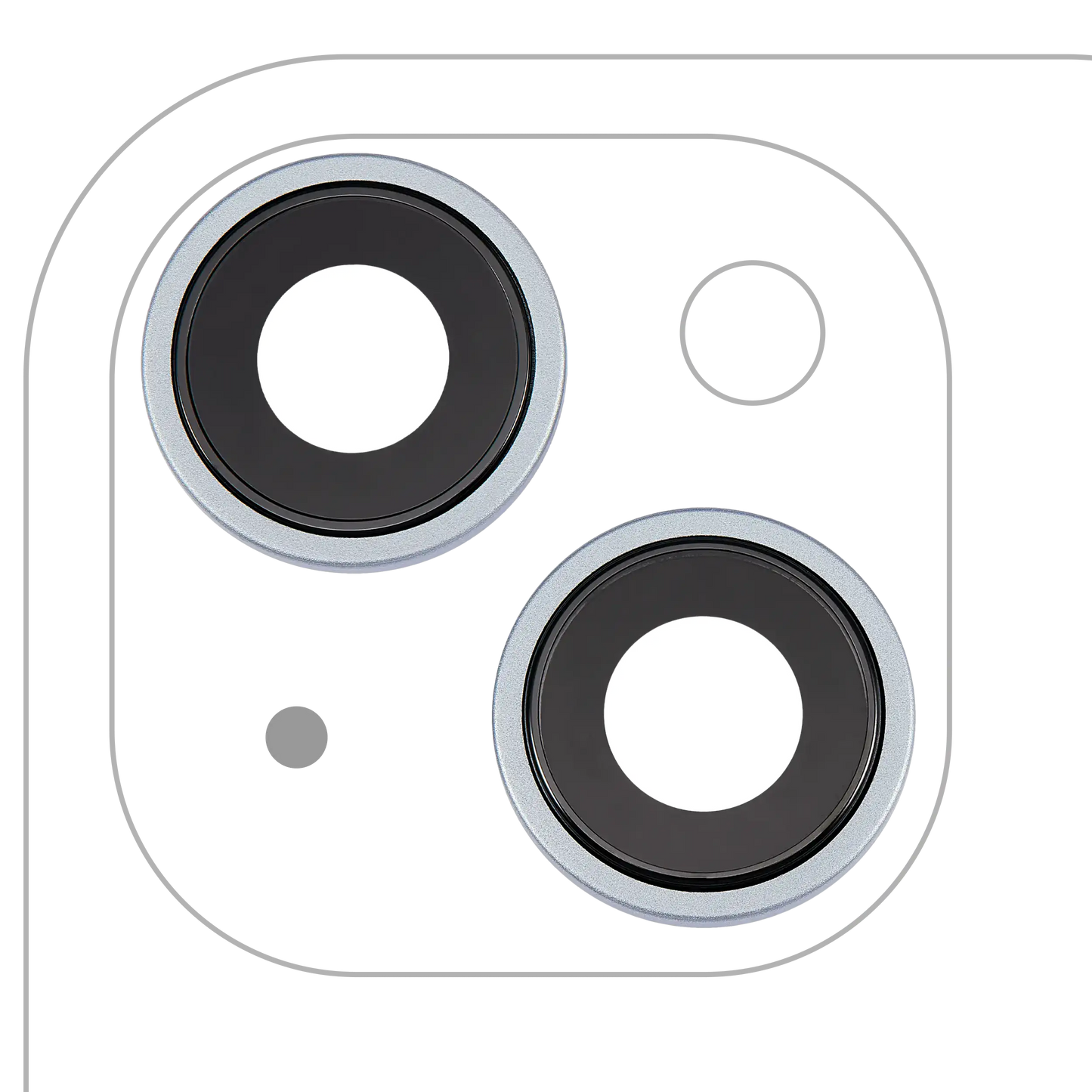 Back Camera Lens With Bracket & Bezel For iPhone 15 / 15 Plus (2 Piece Set) (Premium) (Blue)