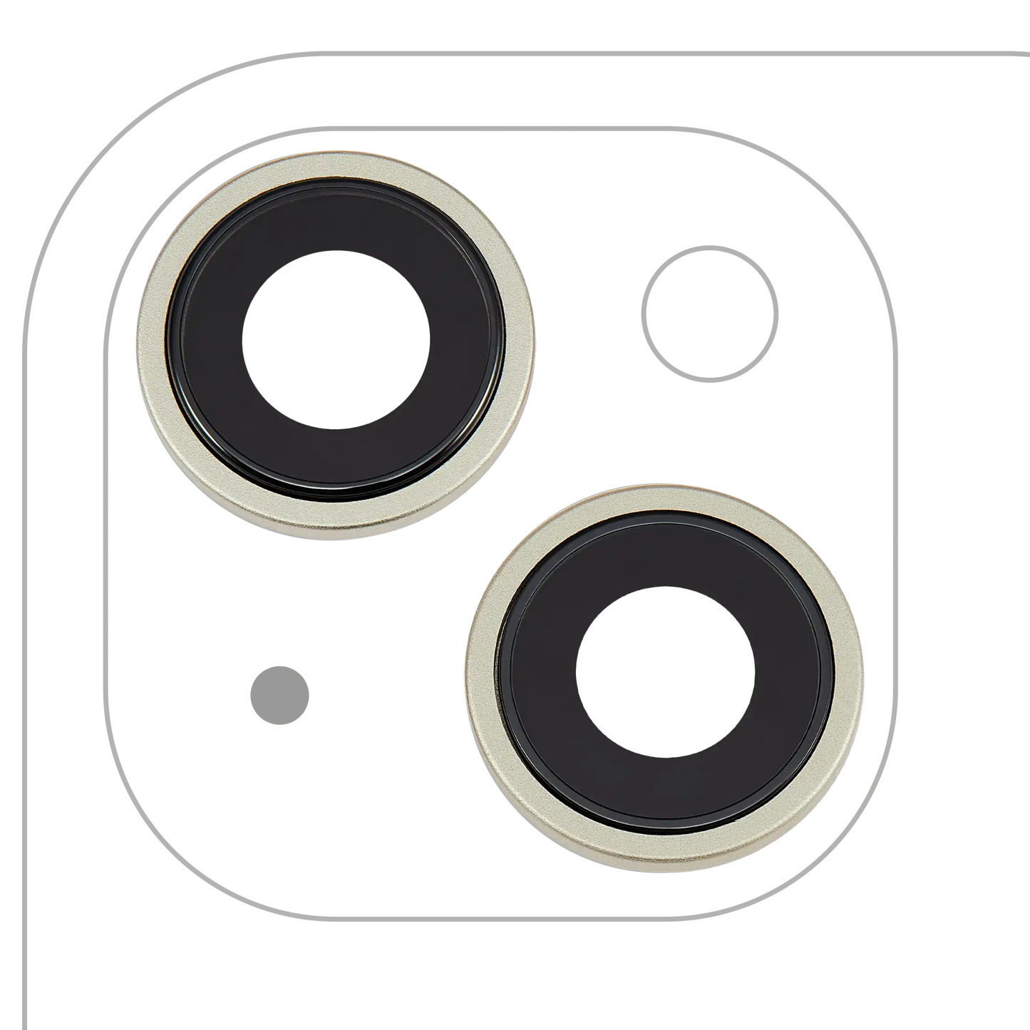 Back Camera Lens With Bracket & Bezel For iPhone 15 / 15 Plus (2 Piece Set) (Premium) (Yellow)