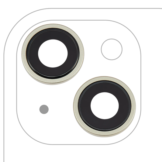 Back Camera Lens With Bracket & Bezel For iPhone 15 / 15 Plus (2 Piece Set) (Premium) (Yellow)