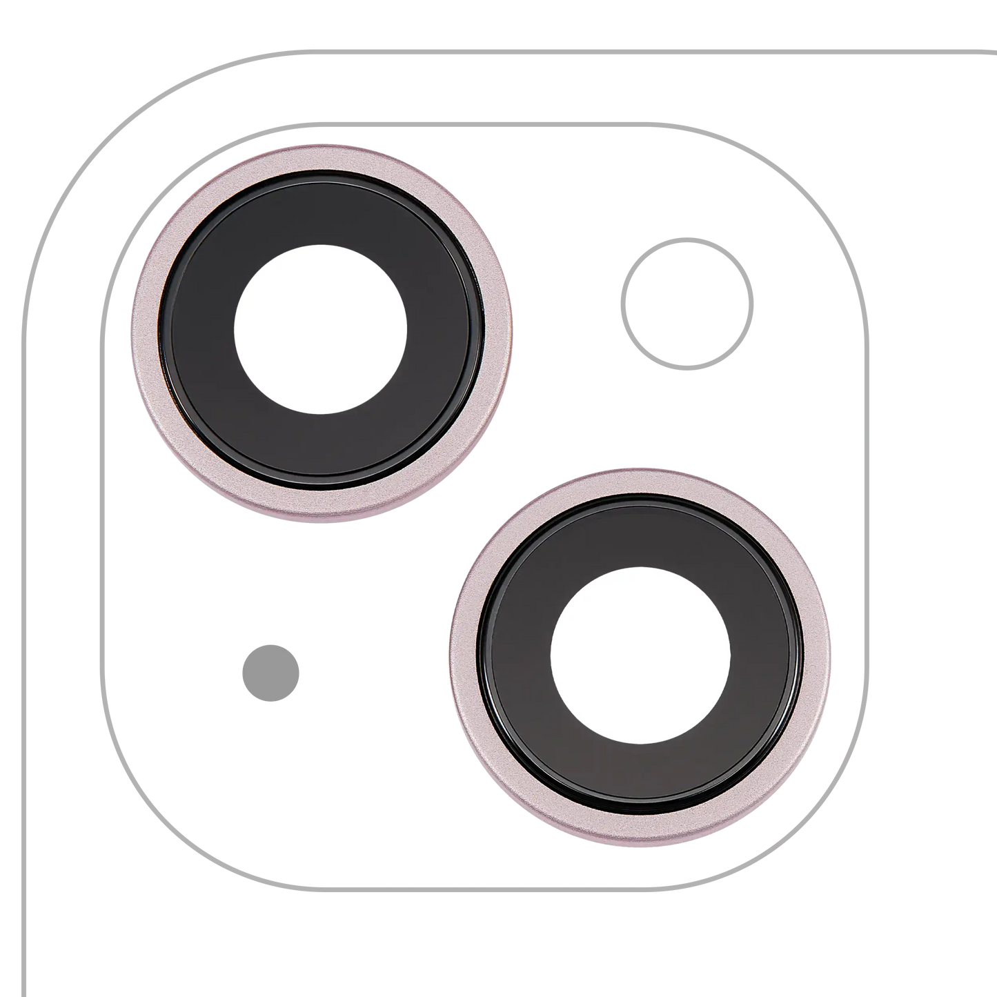 Back Camera Lens With Bracket & Bezel For iPhone 15 / 15 Plus (2 Piece Set) (Premium) (Pink)
