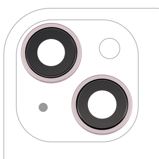Back Camera Lens With Bracket & Bezel For iPhone 15 / 15 Plus (2 Piece Set) (Premium) (Pink)