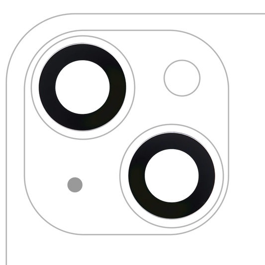 Back Camera Lens (Glass Only) With Adhesive For iPhone 14 / 14 Plus / 15 / 15 Plus (2 Piece Set) (Premium) (Real Sapphire)