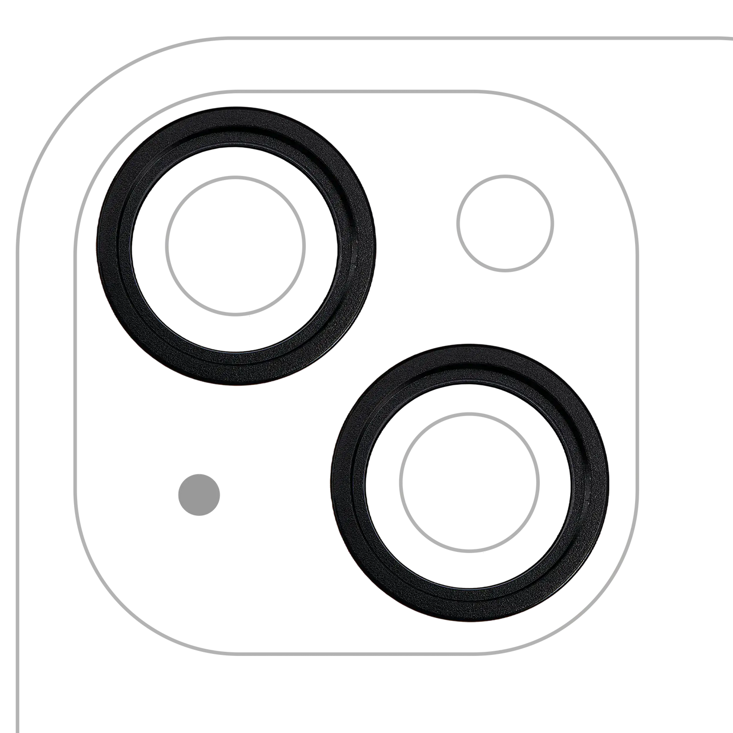 Back Camera Bezel Ring Only For iPhone 15 / 15 Plus (Black) (2 Piece Set)