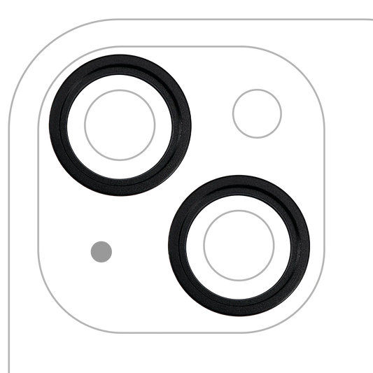Back Camera Bezel Ring Only For iPhone 15 / 15 Plus (Black) (2 Piece Set)