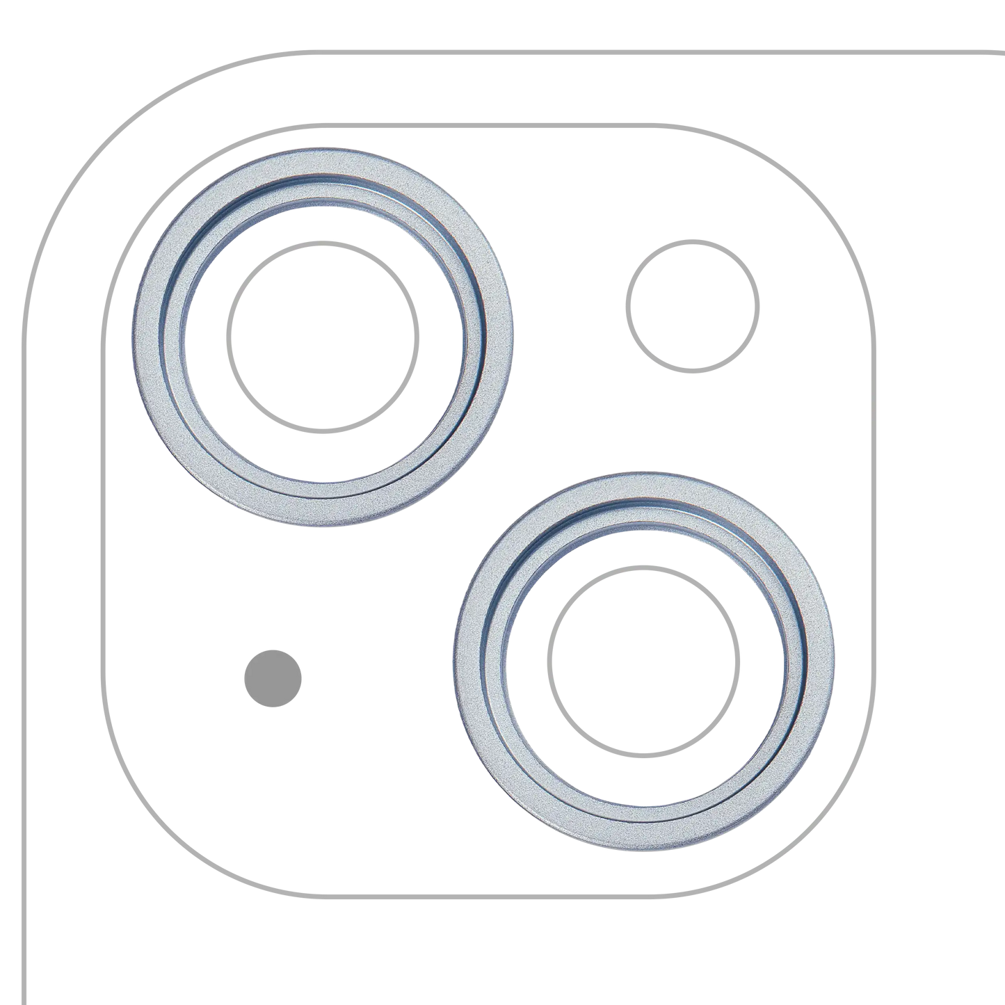 Back Camera Bezel Ring Only For iPhone 15 / 15 Plus (Blue) (2 Piece Set)