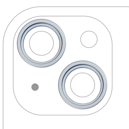 Back Camera Bezel Ring Only For iPhone 15 / 15 Plus (Blue) (2 Piece Set)